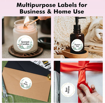 Phomemo 2x2 White Circle Thermal Direct Shipping Label, 2''x 2'' Roll Labels, Thermal Sticker Label For Logo, Package, DIY Design, Address, 1 Pack 750 Labels