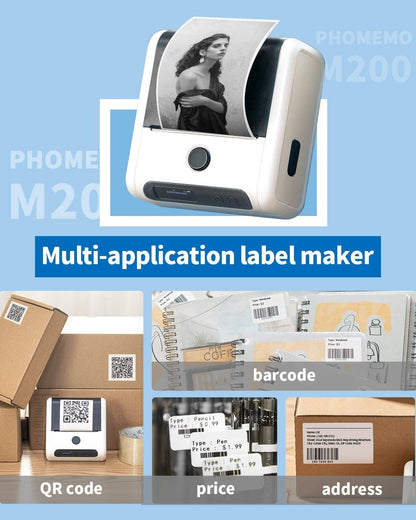 Phomemo 2 Rolls of Continuous Thermo-Label Paper 53 mm Compatible with Phommeo Label Printer M200 / M221 / M220 53 mm x 8 m per roll, 2 rolls