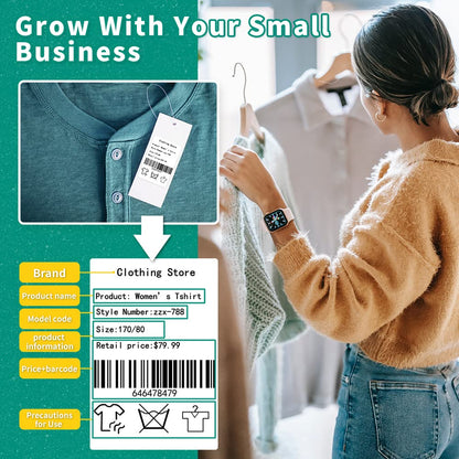 Phomemo 3 Rolls M120/M220/M110 Thermal Label Paper 1.57'' x 2.36'' (40x60mm), Square Self-Adhesive Barcode&Address Label,130 Labels/Roll, Black on White
