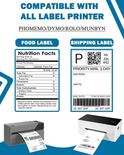¨¦tiquette thermique directe Phomemo 4 ''x 6'', ¨¦tiquette d'exp¨¦dition, compatible avec l'imprimante thermique de bureau, compatible avec toutes les entreprises de messagerie (1000 ¨¦tiquettes en rouleau)