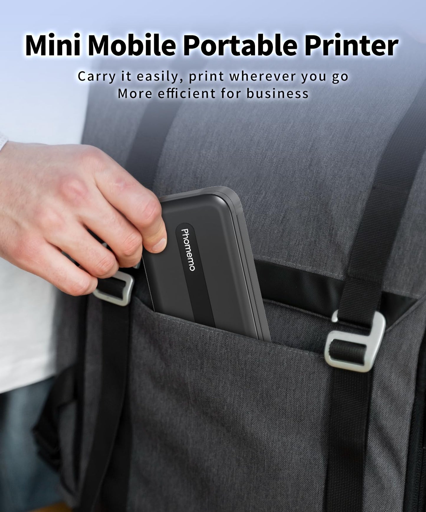 Phomemo Portable Printer,[Upgrade] M832 Inkless Printer,Bluetooth Portable Printers Wireless for Travel,8.5''x 11''Thermal Printer Support Multi Sizes for Home,Office,Car,Compatible with Phone &Laptop
