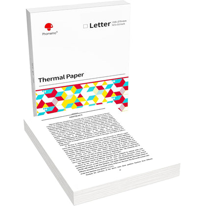Phomemo 8.5'' x 11'' Thermal Paper,Printing Paper White, Printer Paper Sheet, Compatible with M08F-Letter, M832,M833,M834,MT800, Not for Laser or Inkjet Printer (200 Sheets)