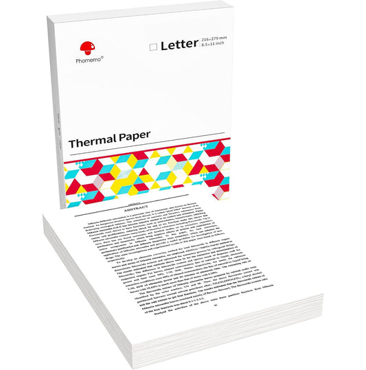 Phomemo 8.5'' x 11'' Thermal Paper,Printing Paper White, Printer Paper Sheet, Compatible with M08F-Letter, M832,M833,M834,MT800, Not for Laser or Inkjet Printer (200 Sheets)