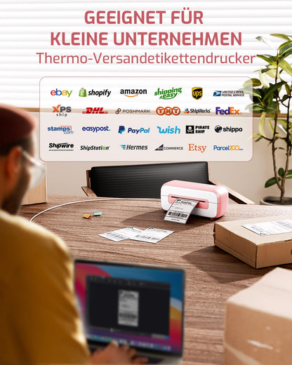 Phomemo Stampante Termica Di Etichette USB,Stampante Etichette Di Spedizione 4x6,PM246S Stampante Di Indirizzo Postale Per Piccole Imprese,Compatibile Con Amazon,EBay,Shopify,Etsy,FedEx,UPS (Rase)