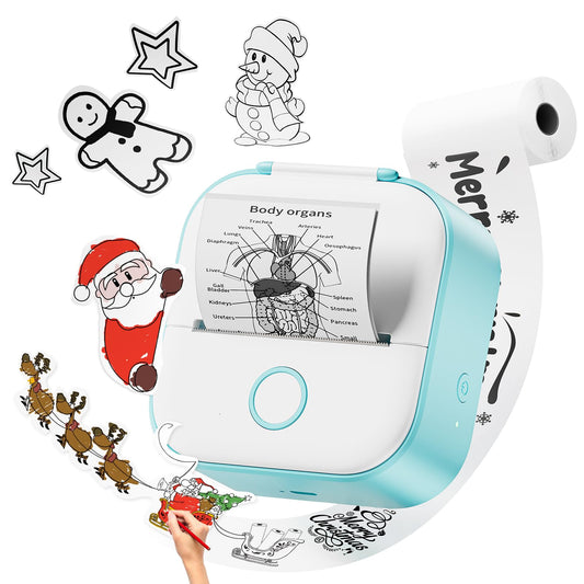 Phomemo T02 Sticker Printer - Mini Thermal Printer, Sticker Maker Machine, Portable Bluetooth Sticky Note Printer for Anatomy Flashcards, Journal, Photos, Notes, Kids Gift, Green