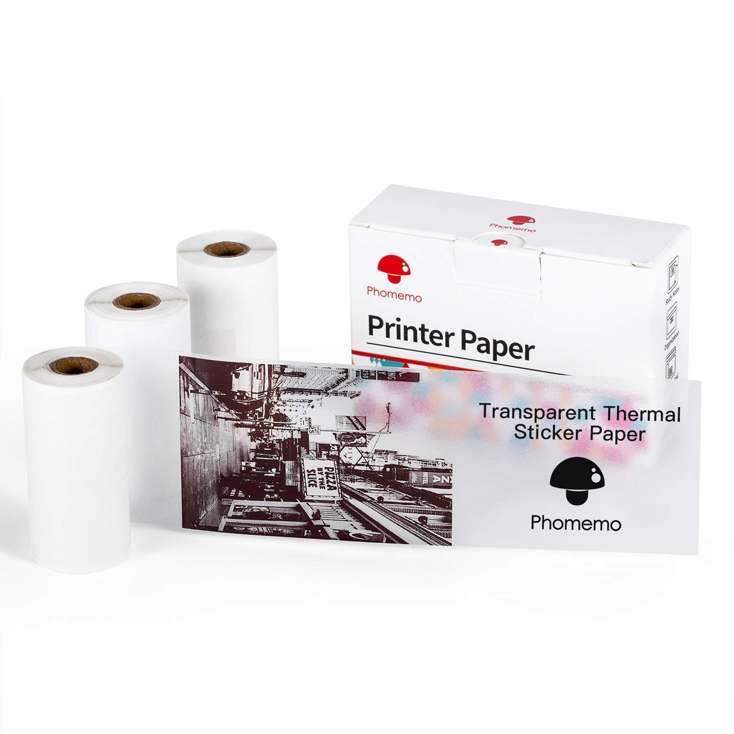 Phomemo Transparant papier voor Phomemo M02PRO, T02, M02, M02S, M03, M03AS, M04S, M04AS Mini-printer voor smartphones, 53mm x 3,5 m, 3 rollen