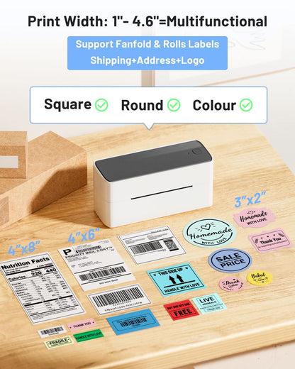 Phomemo Barcode Thermal Label Printer for Shipping Packages - 4x6 Shipping Label Printer for Small Business - Bluetooth Label Printer for Phone&PAD&PC to Amazon, Ebay, Shopify, USPS, DHL, Temu