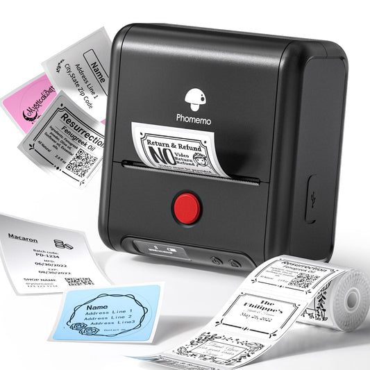 Label Printer-Phomemo M200 Label Printer Machine with Tape,2023 Upgrade 3 Inch 80mm Series M110 Label Maker,WiFi Bluetooth Thermal Label Printer,Phone Pad Computer Support,for Android iOS System