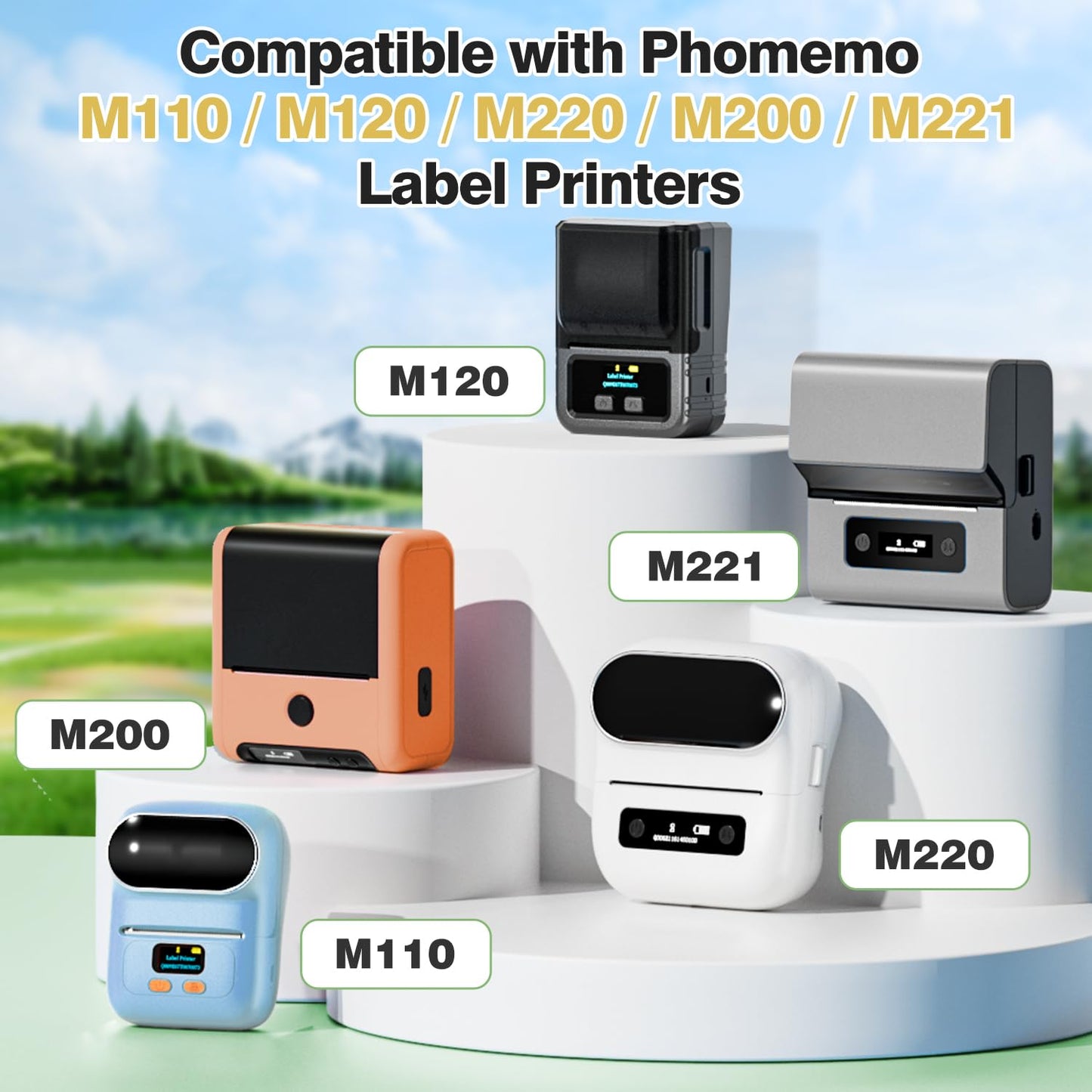 Phomemo -labels for Phomemo label machine M110 M120 M200 M220 self-adhesive labels thermal paper for printing barcode name, address and more, 40x30 mm, 230 labels/roll