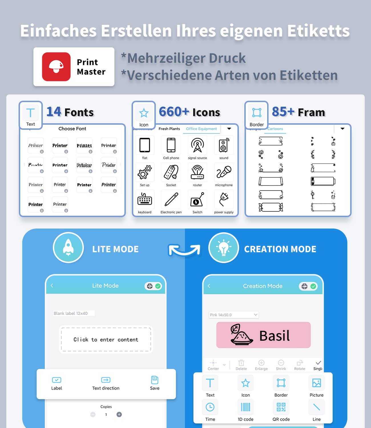 Phomemo Q31 Tragbares Etikettierger?t Mini Label-Maker, Bluetooth Label Maker for iOS and Android, Beschriftungsger?t Selbstklebend Etikettendrucker Label Printer with 1 Role Label