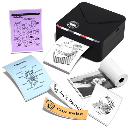 Phomemo Pocket Printer Mini Printer Thermal Otter Printer Portable Bluetooth Printer 300 DPI HD Printing for IOS and Systems, Suitable for Accounts, Photo Printing, Working, Black