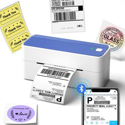 Phomemo Bluetooth Thermal Label Printer, 241BT 4X6 Shipping Label Printer for Shipping Packages, Pink Label Printer for Small Business, Compatible with iPhone, Android, Amazon, Ebay, Shopify, UPSP