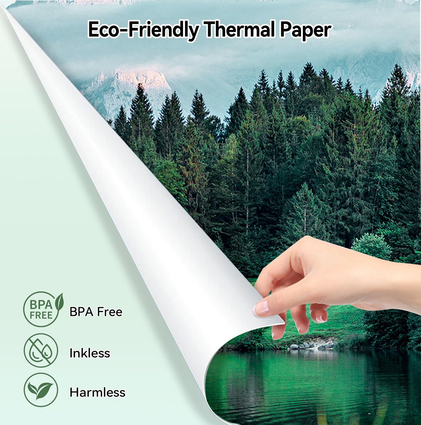 100 Sheets Phomemo M832 Portable Printer Thermal Paper A4 Thermal Paper Rolls Fold, Advance Thermal Printing, Thermal Roll Paper Compatible with M08F M832 Portable Printer