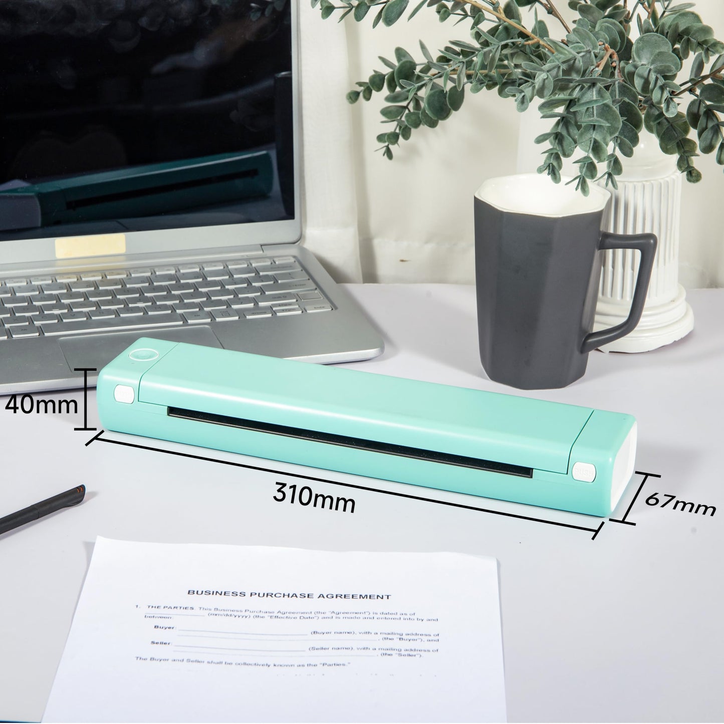 Phomemo Portable Printer Wireless for Travel, M08F Wireless Thermal Printer, Bluetooth Inkless Printer Support 8.5'' x 11'' US Letter, Mobile Printer Compatible with Android/iOS Phone & Laptop