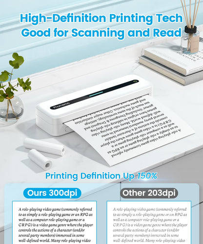 Phomemo Portable Printer,Portable Printers Wireless for Travel,M832 Thermal Inkless Printer Support 8.5'' x 11'' US Letter Thermal Paper,Mobile Printer Compatible with Phone,Laptop for Office,Home,Car