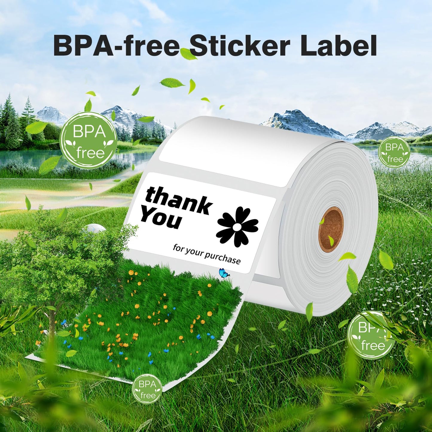 Phomemo -labels for Phomemo label machine M110 M120 M200 M220 self-adhesive labels thermal paper for printing barcode name, address and more, 40x30 mm, 230 labels/roll