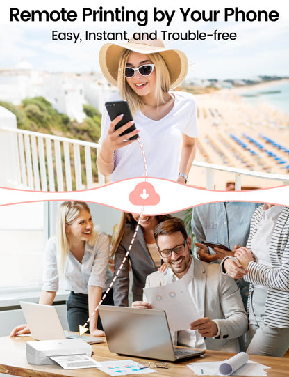 Phomemo S821 Pink Thermal Printer, Wireless Printer Supports US Letter/A4/A5/B5 Thermal Paper, Portable Inkless Printer Supports 2.4 GHz WiFi, Compatible with Phone & PC, 203dpi