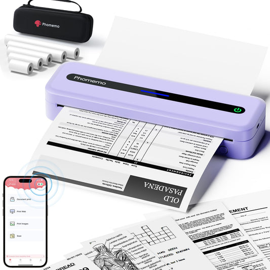 Phomemo Bluetooth Portable Printer, 8.5'' x 11'' Portable Printers Wireless for Travel, M832 Thermal Printer Compatible with Phone, Laptop, Inkless Mobile Printer for Home, Office, School,with 1 Case