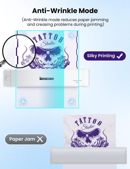 Phomemo TP81 Wireless Tattoo Stencil Printer, Tattoo Printer Machine with 10 Pcs Tattoo Transfer Paper, Bluetooth Stencil Printer for Tattooing, Suitable for Tattoo Artist/Beginner/Temporary Tattoo