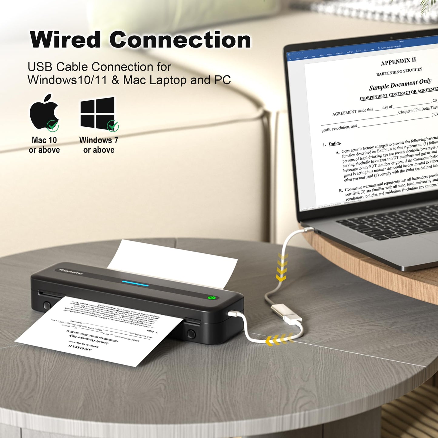 Phomemo Portable Printers Wireless for Travel,M832 Thermal Printer, Bluetooth Inkless Printer Support 8.5''x 11'' US Letter,Built in Paper Bin,Compatible with Phone and Laptop for Home,Office,School