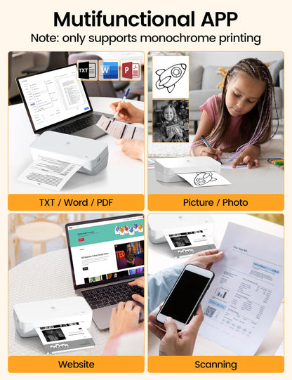 Phomemo S821 Thermal Printer, Inkless Printer Supports 8.5'' x 11'' US Letter & A4 Thermal Paper, Compact WiFi Printer Compatible with Android, iOS, Windows, Mac, 2.4 GHz, for Home Use, Office, School