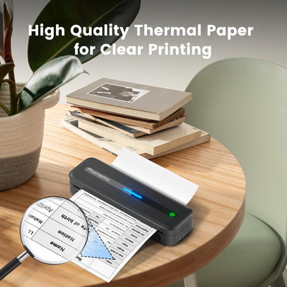 Phomemo A4 Thermal Paper 2 Rolls, Compatible with Phomemo M832/M834 Portable Printer for Travel, Home, Photo, Invoice, Contract, 210x297 mm BPA Free Thermal Printer Paper, 20 Sheets/Roll