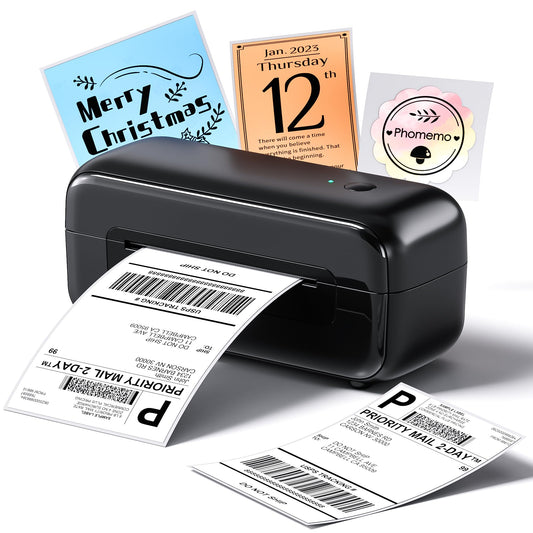 Phomemo Thermal Label Printer USB, Shipping Label Printer 4x6, PM246S Portadres Label Printer Voor Kleine Bedrijven, Compatibel Met Amazon, EBay, Shopify, Etsy, FedEx, UPS (Zwart)