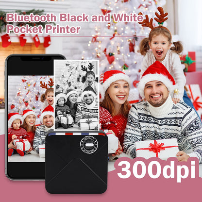 M02S Termal Yaz?c? Kiti - ?arj Edilebilir Pil ile Mini Bluetooth Ta??nabilir 300dpi HD Bask?, G¨¹nl¨¹k Organizasyon Foto?raflar? i?in Uygun, Phomemo iPhone ve Android ile uyumlu, Siyah