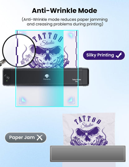 Phomemo Upgraded Tattoo Stencil Printer, TP81 Wireless Tattoo Machine with 10pcs Tattoo Transfer Paper, Bluetooth Tattoo Printer for Tattoo Artist, Temporary Tattoo, Compatible with Phone, Tablet & PC