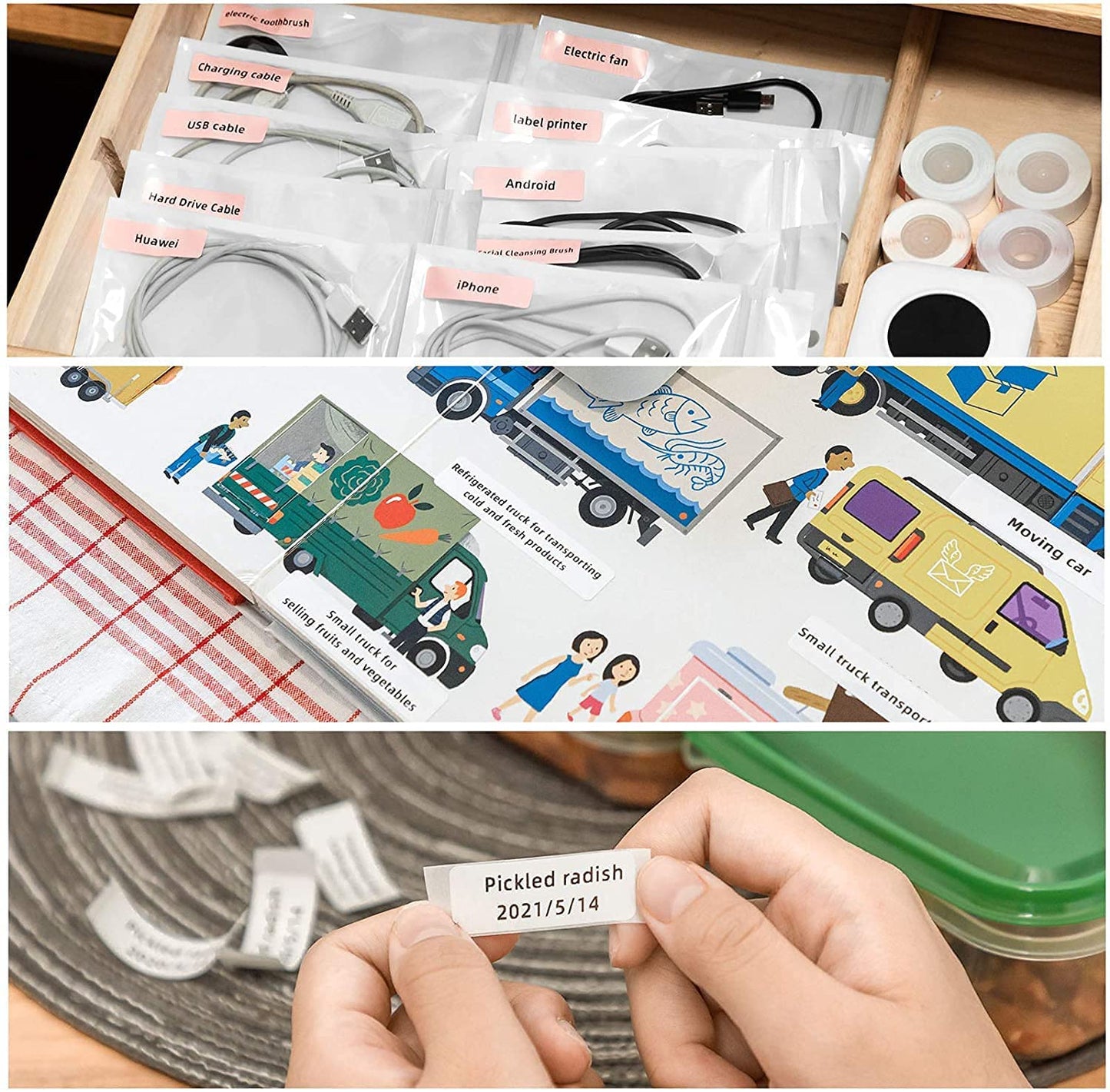 Goknu Sticker Maker Machine, Handheld Thermal Label Maker, Bluetooth Wireless Label Printer, D30 Label Maker Name Price Sticker Printer, Connection with Bluetooth for Home Office Supermarket Store