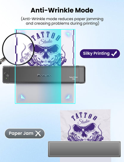 Phomemo Newly Upgrade TP81 Tattoo Stencil Printer, Wireless Stencil Printer for Tattooing, Suitable for Tattoo Artist/Beginner/Temporary Tattoo, Compatible with Phone, Tablet & PC, Grey