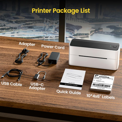 Phomemo 241-BT labelprinter, Bluetooth thermische printer, DHL labelprinter, 4 x 6 labelprinter, thermische labelprinter, ettiketeerapparaat voor verzendpakketten, compatibel met Ebay, Amazon, Etsy,