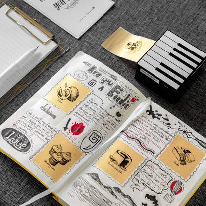 Phomemo Papier Pailleté or Transparent pour Phomemo M02, M02PRO, T02, M02S, M02X, M02L, M03, M03AS, M04S, M04AS Mini Imprimante Portable, 53mm x 3.5m, Diamètre 30mm, 3 Rouleaux