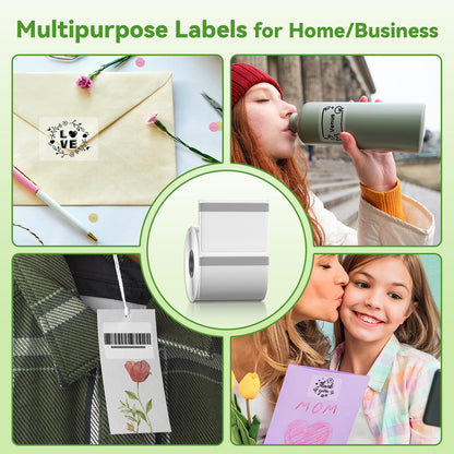 Phomemo Thermal Labels-Transparent Labels M110 Labels for M110/M220/M221/M120/M200,1.57''x1.18''(40x30mm) 230 Labels, for Small Business/Home Use, Barcode Labels, Address Labels, Logo Labels