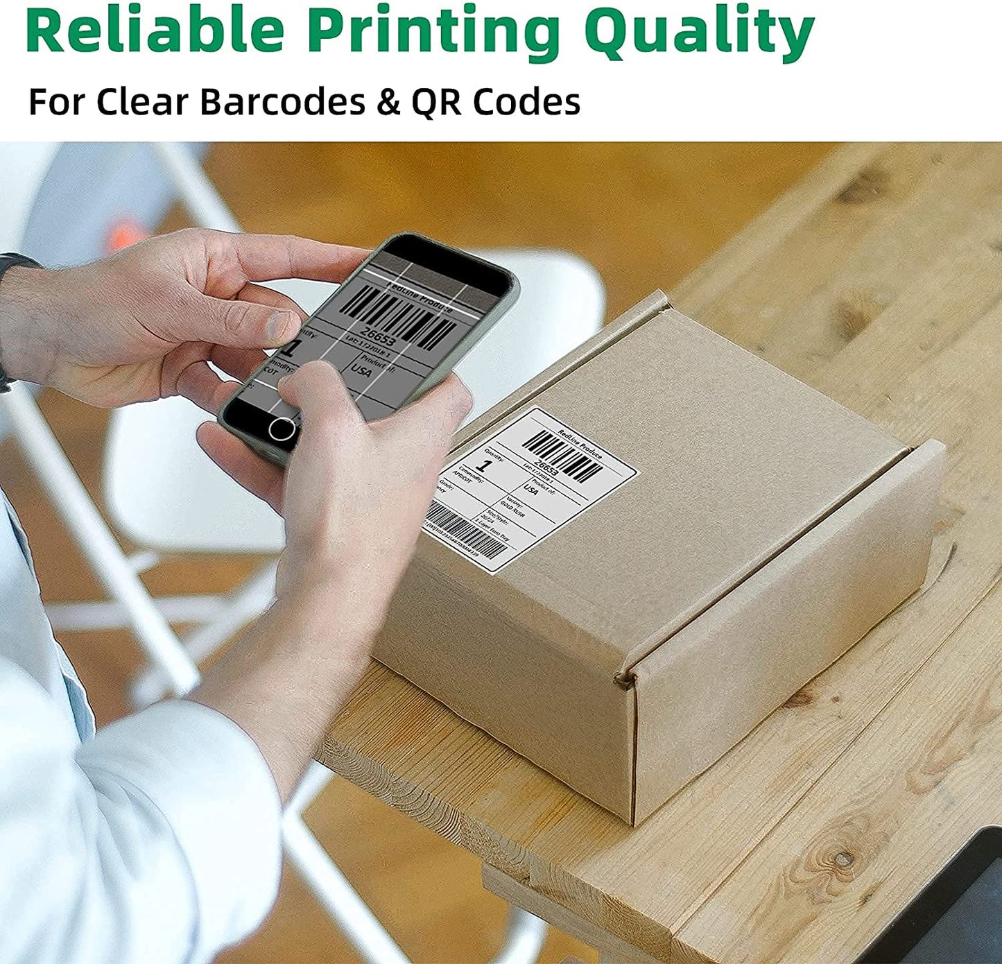Étiquettes d'expédition 4x6 500 étiquettes/Roul, Compatibles avec les imprimantes d'étiquettes MUNBYN, Phomemo, Polono, Étiquettes d'expédition sans BPA Étiquettes thermiques autocollantes-10x15cm