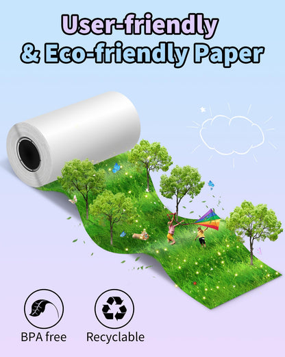 Phomemo Selbstklebendes Thermopapier f¨¹r Phomemo T02, M02, M02S, M02Pro, M03, M03AS, M04S, M04AS Mini Thermodrucker, Wei?/Transparent/Halbtransparent Druckerpapier, 3 Rollen