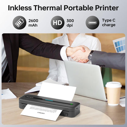 Phomemo Portable Printers Wireless for Travel, M832 Inkless Thermal Printer Support 8.5'' x 11'' US Letter & A4 Paper, Bluetooth Mobile Printer Compatible with iOS, Android Phone & Laptop, 300dpi